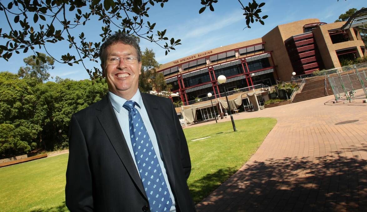 Vice Chancellor on his first day at UOW in 2012. Picture: Ken Robertson