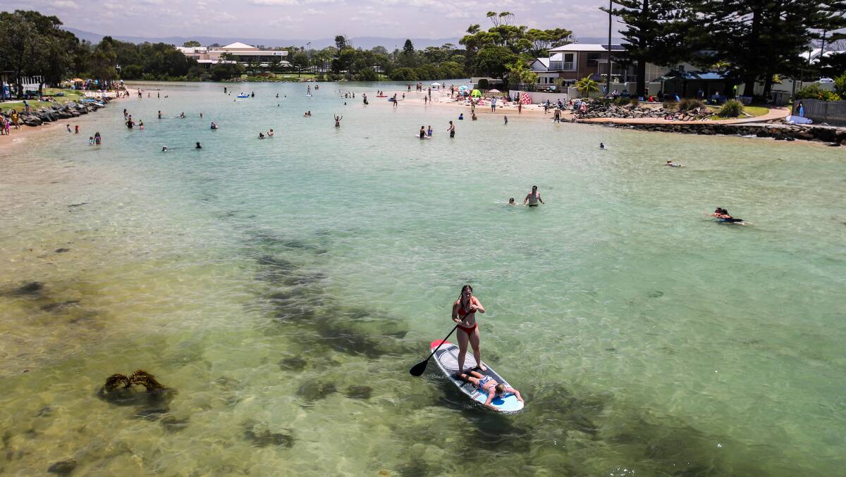 Swimmers cool off at Little Lake in Barrack Point. Picture: Adam McLean