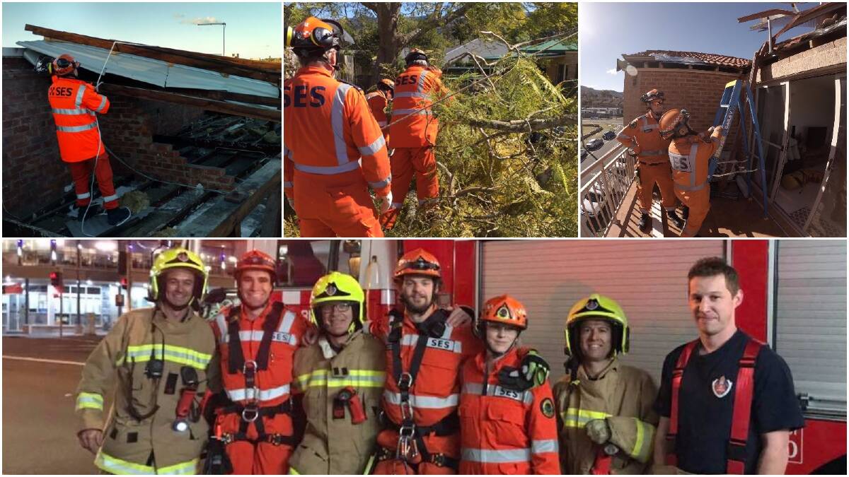 SES and emergency services crews from across the Illawarra and South Coast worked hard over the weekend to clean up after the wild winds.