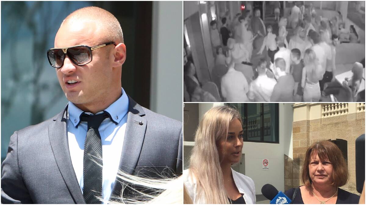 JAILED: Jake Sara (left) departs Wollongong Courthouse last week. The victim's family friend and mother speak to the media outside court on Friday morning.