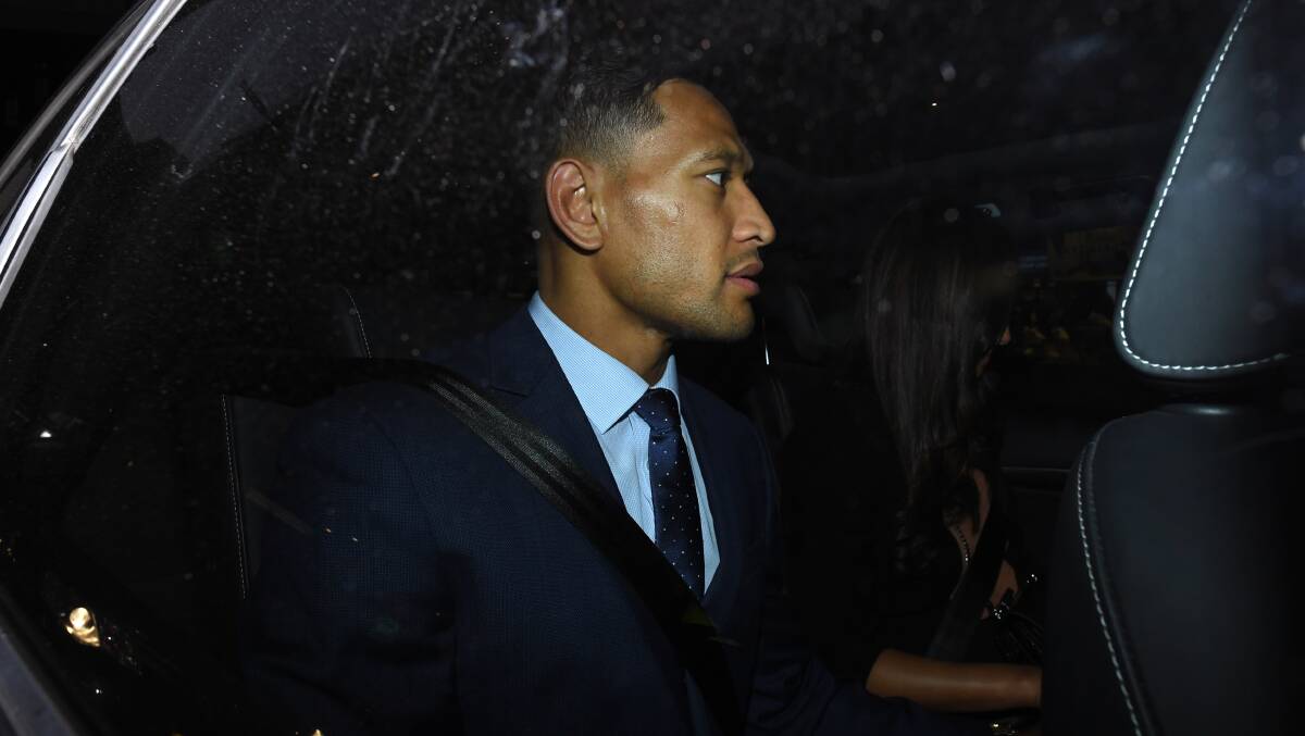 Israel Folau after his code of conduct hearing. Picture: AAP