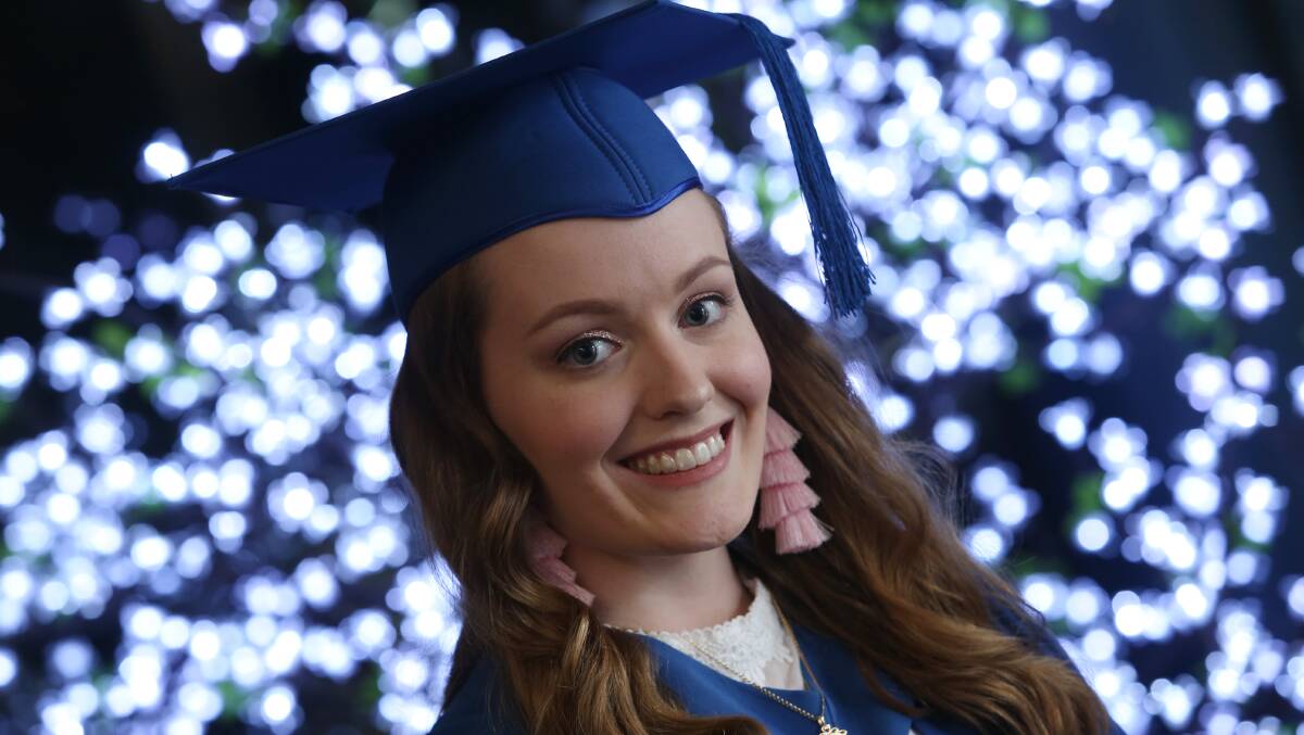 BOUNCING BACK: Alana O'Reilly graduated with a Bachelor of Nursing degree from the University of Wollongong. She was inspired to do nursing after nurses helped her when she had Hodgkin's lymphoma. Picture: Robert Peet