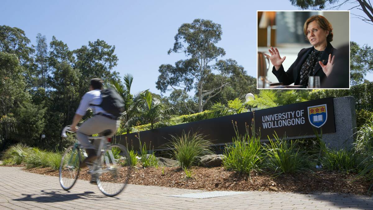 Inset: Universities Australia chief executive Belinda Robinson. Picture: Dean Sewell/ Oculi. 