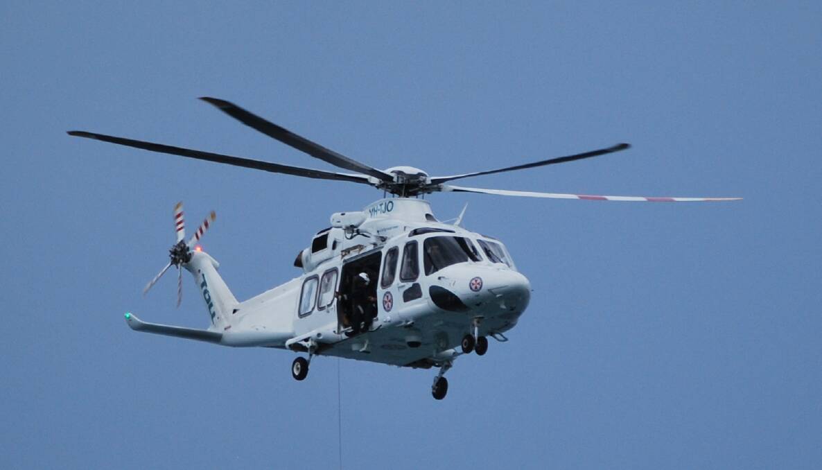 A man was airlifted from Shoalhaven Heads by Toll Air Ambulance to Wollongong Hospital.