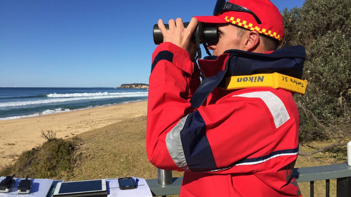Tathra Surf Life Saving duty officer Nick Huggins was part of the multi-agency search teamat Gillards Beach. Photo Alasdair McDonald