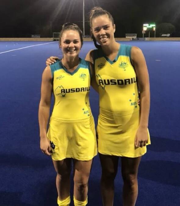 Success: Hockeyroos' Kalindi Commerford, from Ulladulla and Gerringong's Grace Stewart were part of the series win over Spain. Picture: Hockey Australia