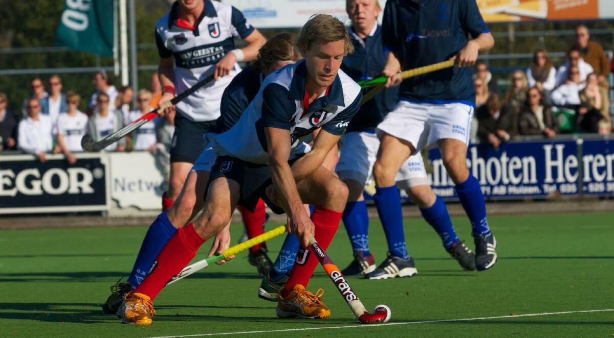 Kurt Ogilvie controls the ball for the Huizer Hockey Club in 2011. Photo: Supplied