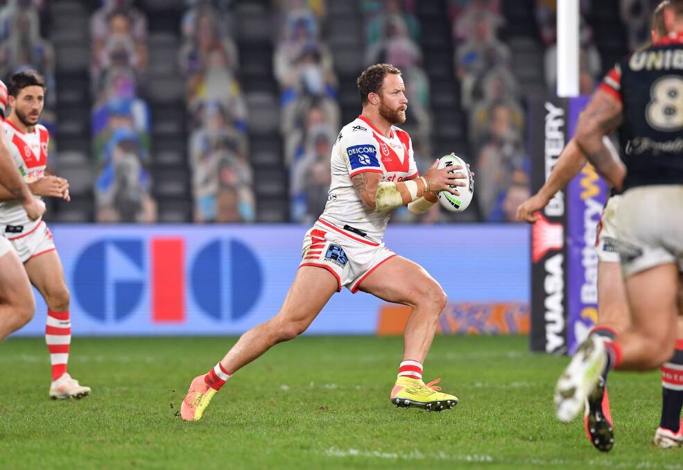 Friday night marked Korbins Sims' second appearance for the Dragons this season. Photo: NRL Imagery
