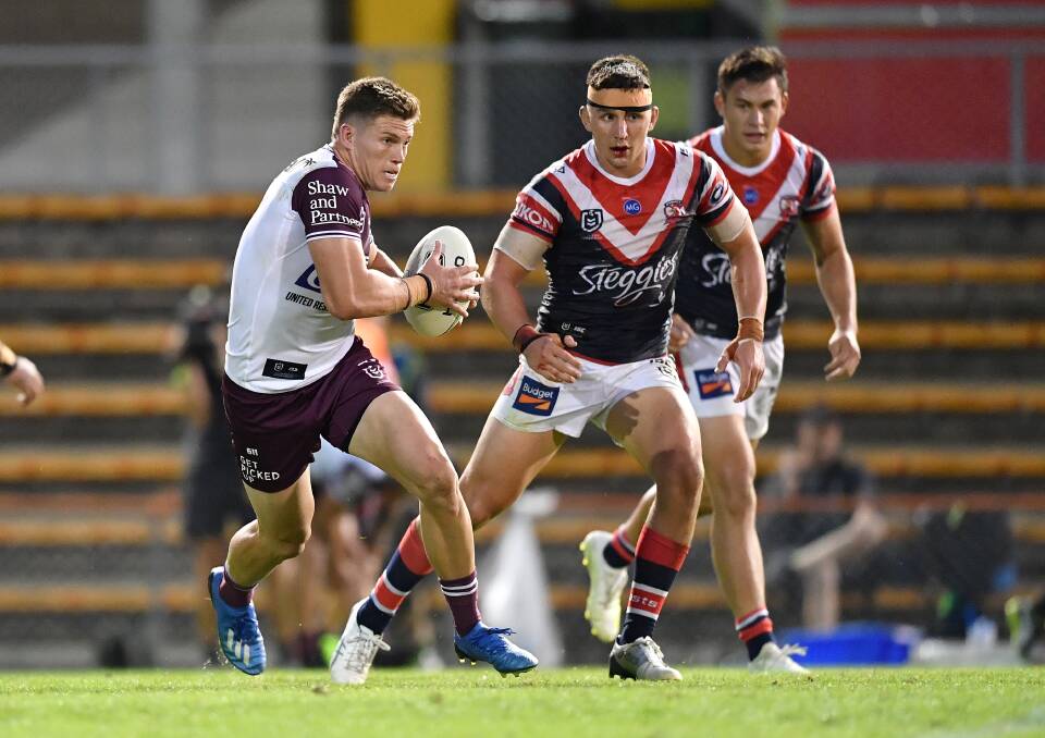 Reuben Garrick and his Sea Eagles currently sit in seventh on the NRL ladder. Photo: NRL Imagery