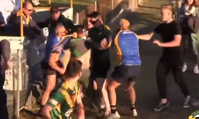 BarTV footage from the off field brawl at Cec Glemholmes Oval. Photo: BarTV