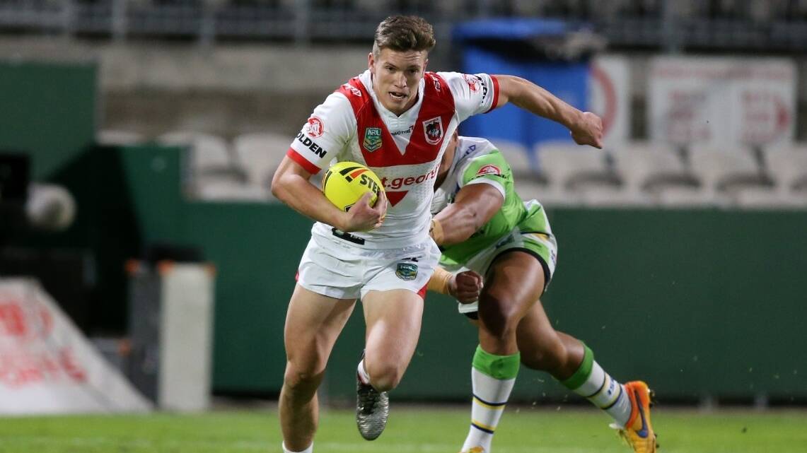 ON THE CHARGE: Gerringong product Reuben Garrick has been named in the centres for his Dragons NYC team to face Penrith. Photo: DRAGONS.COM.AU