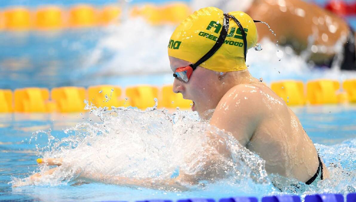 Sussex Inlet's Jasmine Greenwood competes for Australia in the breaststroke. Photo: SWIMMING AUSTRALIA