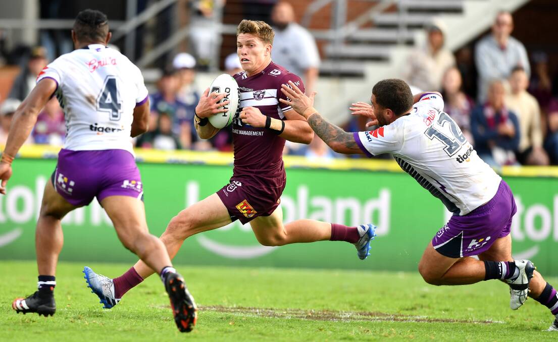 Reuben Garrick and his Manly-Warringah Sea Eagles will battle the Canberra Raiders on Sunday. Photo: NRL Imagery