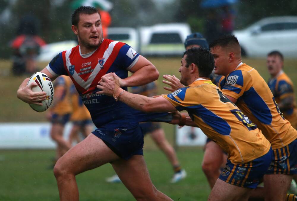 Jake Taylor is a vital cog for the Gerringong Lions, with his forward work-rate and goal-kicking. Photo: Sylvia Liber