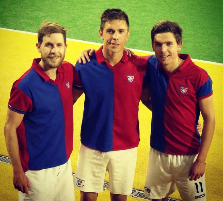 Moorebank's Kurt Ogilvie with his brothers Heath and Flynn in 2013. Photo: Supplied
