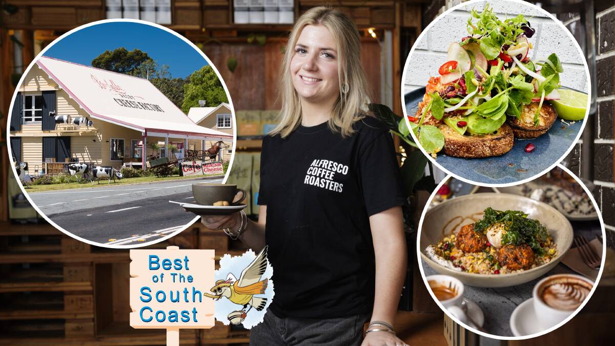 Jess Cottington, supervisor at Alfresco Coffee Roasters in Moruya, and some of the other cafes, and their delights, on offer. Picture by Keegan Carroll