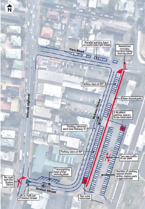 The planned traffic and parking changes in Bulli - work is due to start by the middle of next year.