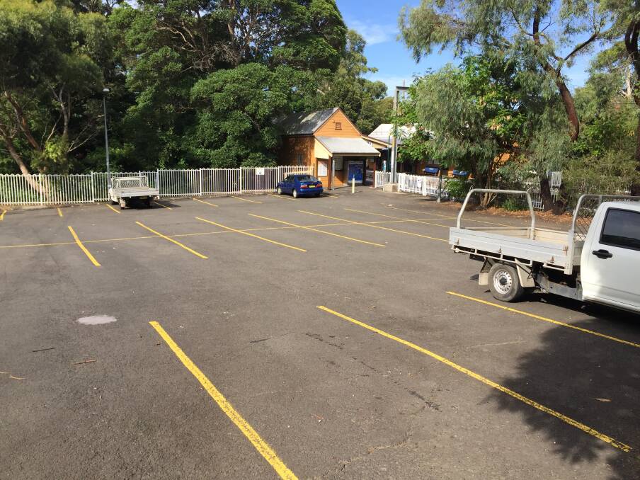 The same car park at Austinmer station last week, before the express service trial began.