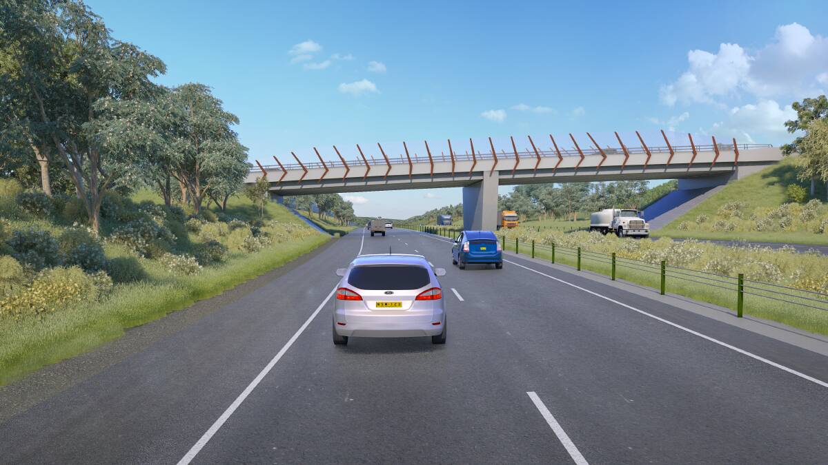 Overpass: An artist's impression of one of 13 bridges in the long-awaited Albion Park Rail bypass. Picture: RMS