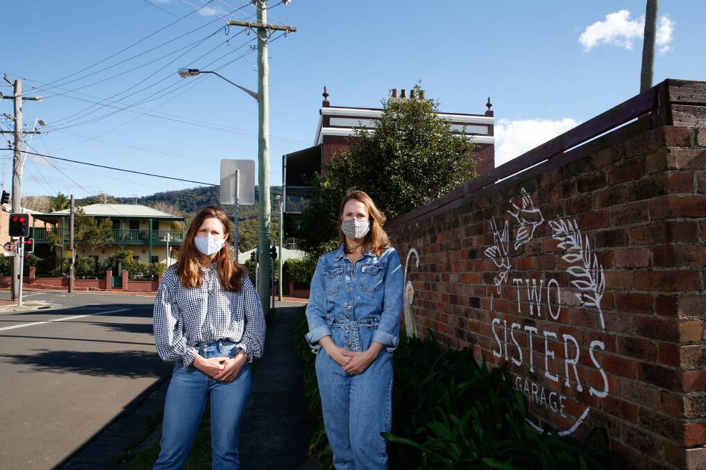 Concerns: Sisters Tammy Johnston and Kim Hinds, co-owners of Bulli cafe Two Sisters Garage are concerned about planned traffic changes in the suburb's CBD. Picture: Anna Warr