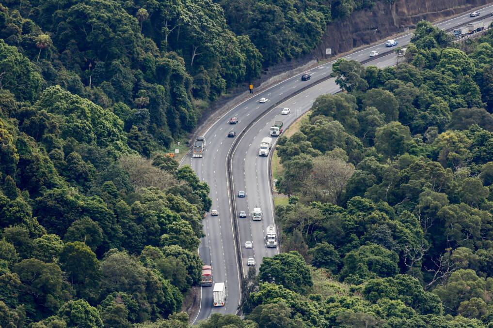 Bigger: The M1 Princes Motorway that crosses Mt Ousley needs to be widened to improve capacity, according to an Illawarra Business Chamber report. Picture: Adam McLean