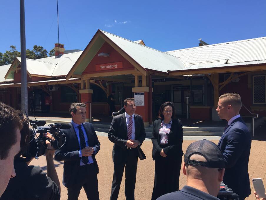 Big spenders: Illawarra MPs Ryan Park, Paul Scully and Anna Watson ... Labor has pledged to spend more than $2 billion on rail upgrades. Picture: Glen Humphries