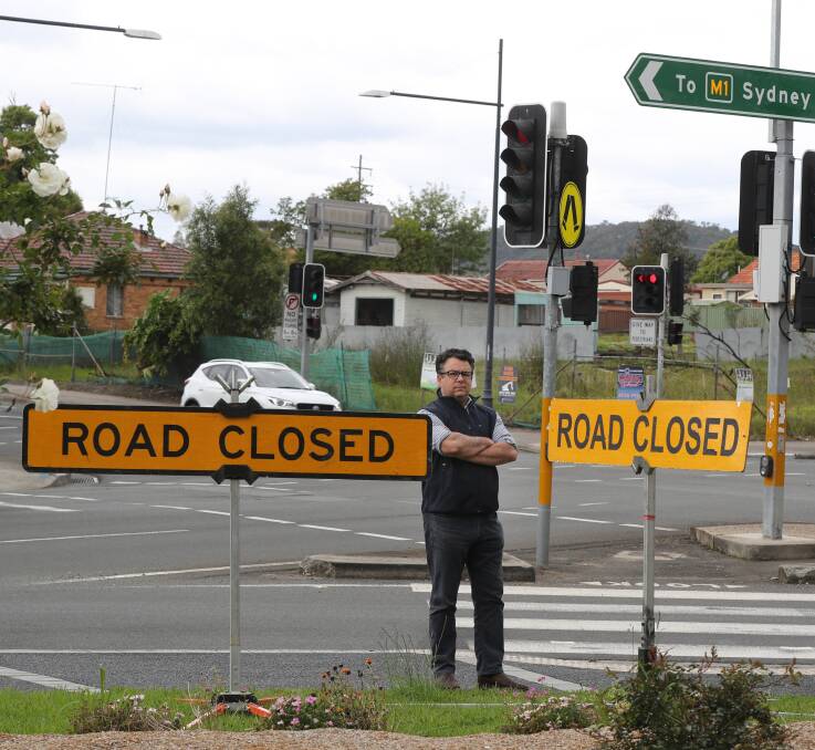Mike Cains from the Kiama Chamber of Commerce is unhappy about the continued closure of Jamberoo Mountain Road. Picture by Robert Peet