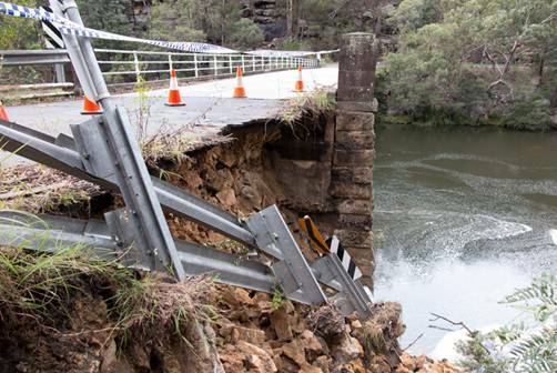 ALMOST THERE: The Broughton Pass bridge after it was damaged in a storm last year. It will close this weekend for the final repairs to be carried out.