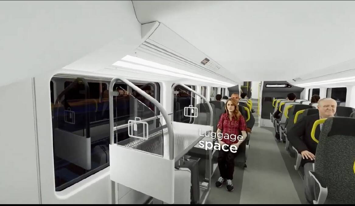 The lower level of the trains will include luggage space for passengers, though it will come at the loss of spaces for seats.