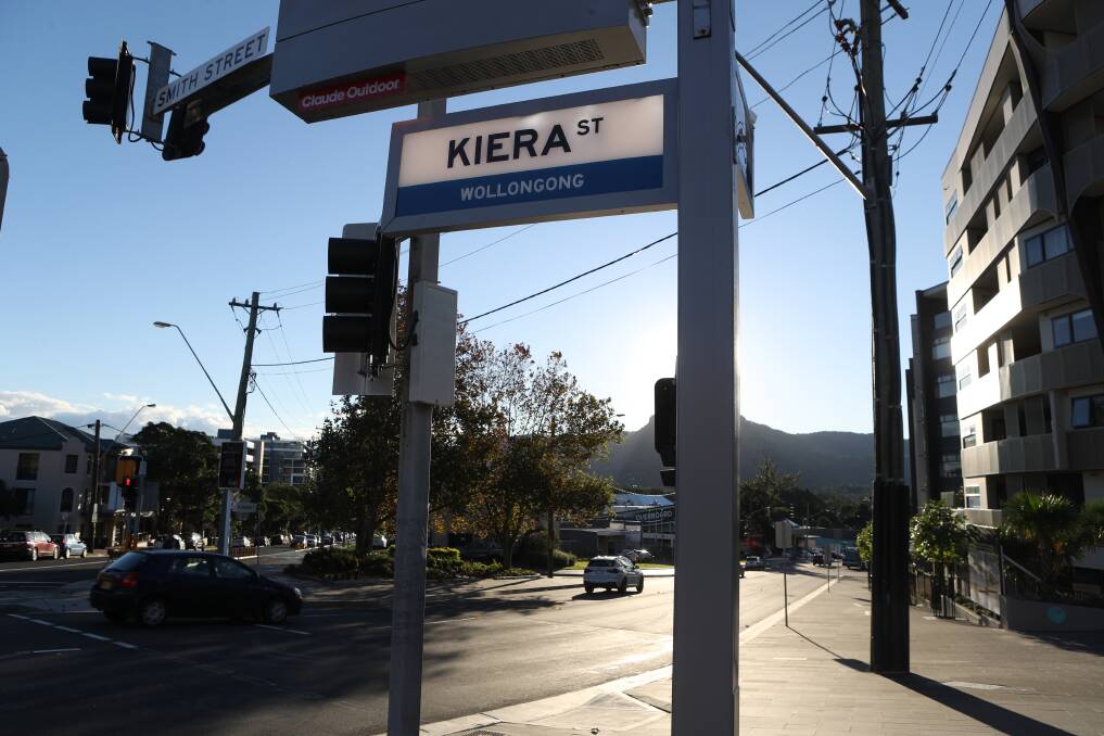 Whoops: The incorrectly spelt sign on the corner of Keira and Smith streets. A council spokeswoman said the typo will be fixed. Picture: Robert Peet