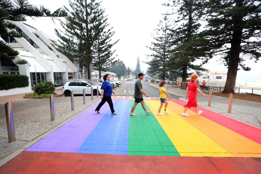 The rainbow crossing at North Wollongong sends a message of acceptance to the LGBTQI+ community, said Wollongong councillor Tania Brown. Picture: Sylvia Liber