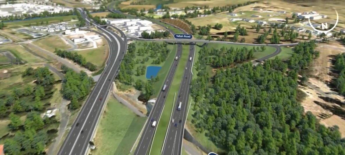 A still from a Roads and Maritime Services video of the Albion Park Rail Bypass that shows the Yallah Road bridge. RMS will build the bridge in exchange for council-owned land needed for the bypass.
