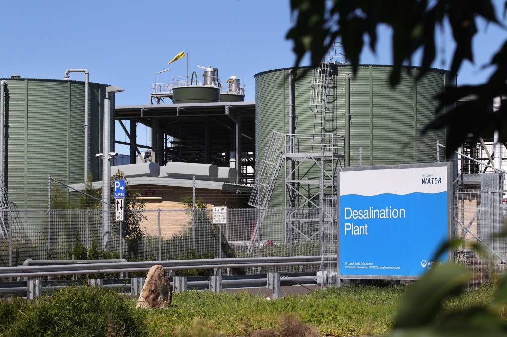 The state's only desalination plant, in the Sydney suburb of Kurnell. Picture: John Veage