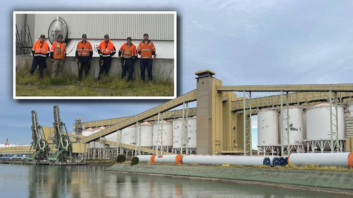 Full-time workers at GrainCorp's Port Kembla facility are taking a week of industrial action from Friday. Supplied pictures