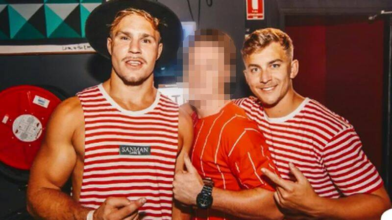 Charged: Dragons player Jack de Belin and local league player Callan Sinclair were charged with sexual assault of a woman in a Wollongong apartment.