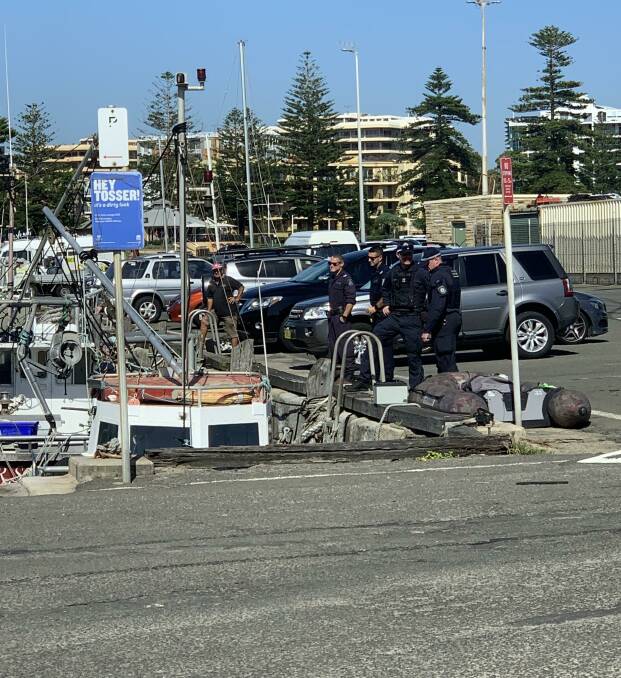 Police searched a boat at Wollongong Harbour on Friday morning