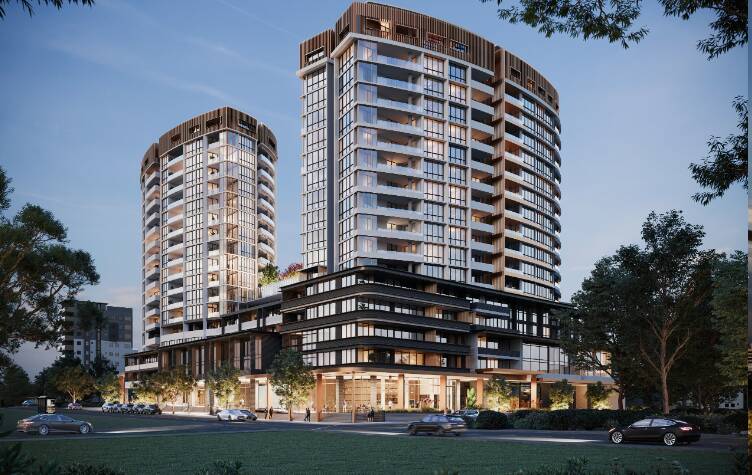 This level 33 development - known as Atchison and Kenny - is being built on the old fruit market site in Ellen Street, Wollongong. 
