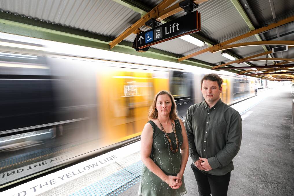 Greens candidates in the upcoming NSW election Cath Blakey and Kit Docker are pushing for all public transport to be free. Picture by Adam McLean