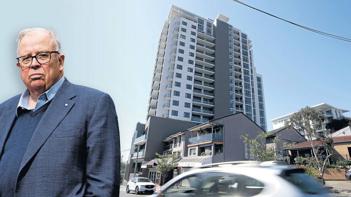 Building Commissioner David Chandler paid a surprise visit to Wollongong's Crownview apartments and uncovered even more defects. Pictures by Anna Warr