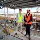 Shellharbour Mayor Chris Homer and Frasers Property development director Mat Gulliver inspect construction of the six-storey Nautilus apartments. Photos: Sylvia Liber.