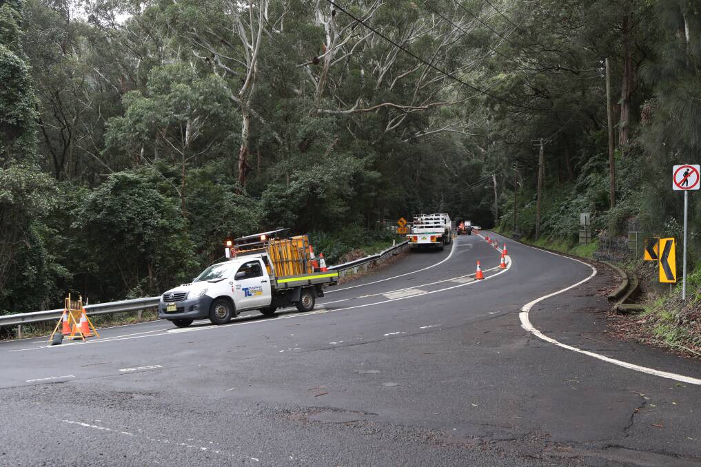The closure of Lawrence Hargrave Drive at Stanwell Park has not had a substantial impact on traffic further south, according to Transport for NSW. Picture: Robert Peet