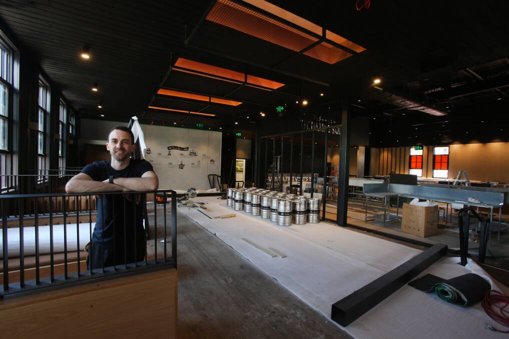 The Daring Squire venue manager Toby Wiedemann inside the North Wollongong bar which will be open on December 19. Picture: Robert Peet
