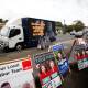 The mobile billboard outside the Shellharbour council Ward A pre-poll station that was part of the ruckus last month. Picture: Anna Warr