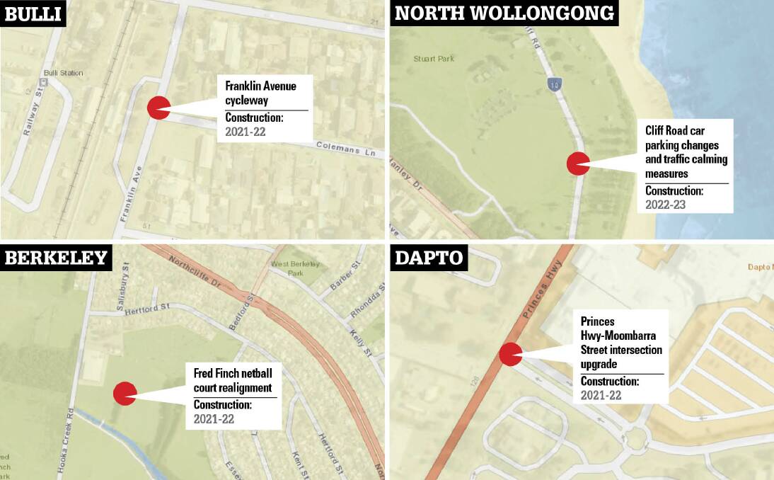 Works: Some of the hundreds of Wollongong City Council's infrastructure projects, which have all been pinpointed in an online map for residents. 