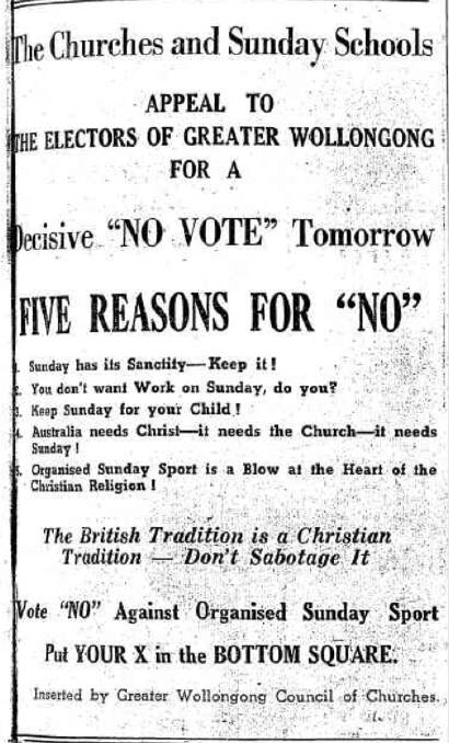 One of the No vote ads placed in the Mercury on the eve of the December 2 referendum.