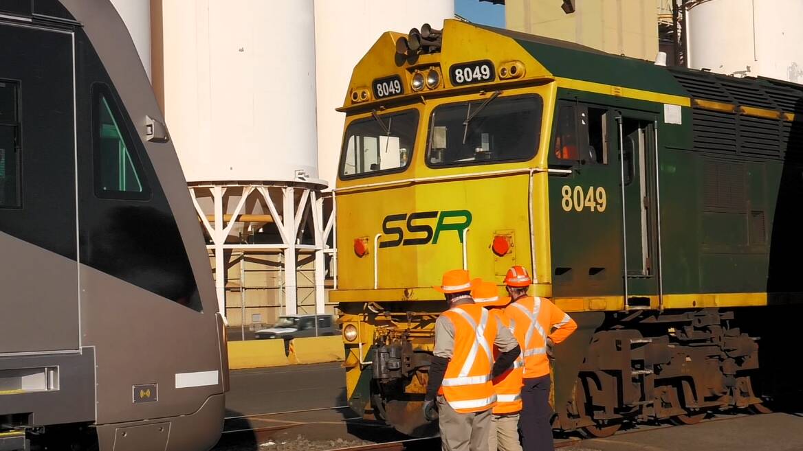Haulage: The newly arrived carriages were transported by locomotive to Sydney. Picture: Transport for NSW