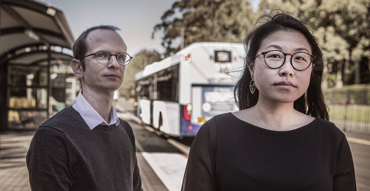 Safety: UOW research fellow Dr Johan Barthelemy with PhD student Yan Qian are working on ways for CCTV to detect anti-social behaviour.