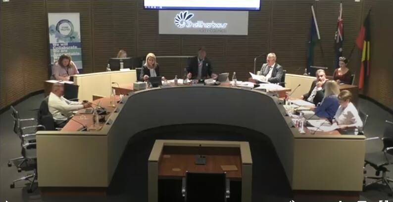Four empty chairs at Tuesday night's Shellharbour City Council meeting after the Labor councillors walked out.