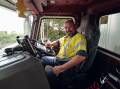 Truck driver Tony Reh took a Mercury journalist on a ride down Mt Ousley Road so they could see what some car drivers do. Picture by Christopher Chan