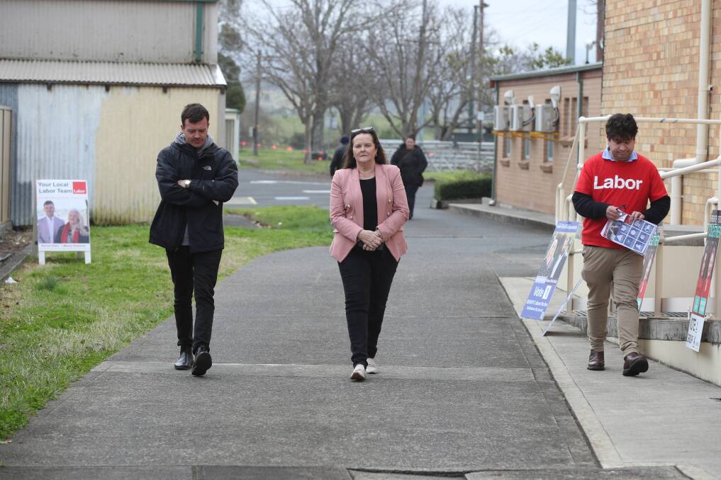 Shellharbour council Labor candidate Aarron Vann and stepmother Shellharbour MP Anna Watson, who alleged her stepson was run over by rival Marianne Saliba. Picture: Robert Peet